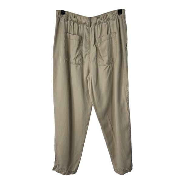 Loft Outlet Pants Womens Size Medium Beige Textured Jogger Woven Lyocell Tapered - Picture 3 of 10